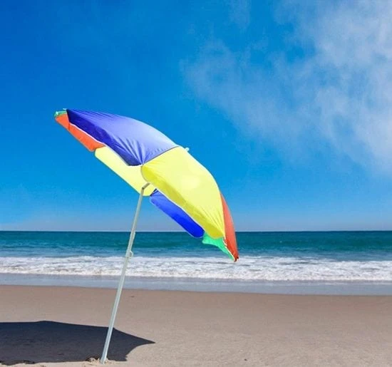 Outsunny Strandschirm Höhenverstellbar Bunt 160 Cm (Ø) | Sonnenschirm Partyschirm Gartenschirm Hawaiischirm 3 Outsunny Strandschirm Höhenverstellbar Bunt 160 Cm (Ø) | Sonnenschirm Partyschirm Gartenschirm Hawaiischirm – Bild 3