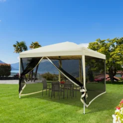 Outsunny Faltpavillon Mit Seitenwänden Beige 3 X 3 X 2,55 M (LxBxH) | Pavillon Faltzelt Partyzelt Gartenpavillon Zelt -Buschbeck Geschäft 8600336600 01 0280 prod 003