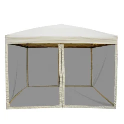 Outsunny Faltpavillon Mit Seitenwänden Beige 3 X 3 X 2,55 M (LxBxH) | Pavillon Faltzelt Partyzelt Gartenpavillon Zelt -Buschbeck Geschäft 8600336600 01 0280 prod 006