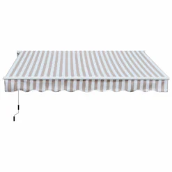 Alternative view of Outsunny Markise Mit Handkurbel Weiß/beige 300 X 250 Cm (BxL) | Gelenkarmmarkise Sonnenschutz Terrassenüberdachung