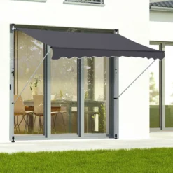 Outsunny Markise Mit Handkurbel 200 X 120 Cm (LxB) | Faltarm-Markise Balkonmarkise Standmarkise Sonnenschutz 8 Outsunny Markise Mit Handkurbel 200 X 120 Cm (LxB) | Faltarm-Markise Balkonmarkise Standmarkise Sonnenschutz -Buschbeck Geschäft 8600336600 840 183V02GY prod 003