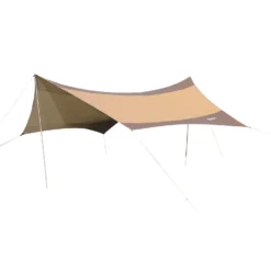 Alternative view of Outsunny Sonnensegel Mit Aufstellstangen Beige, Kaffeebraun 550 X 560 Cm (LxB) | Tarp Sonnenschutz Zeltplane Sonnendach Außenzelt