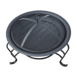 Outsunny Feuerkorb Für Holz Und Holzkohle Schwarz 56 X 45 Cm (ØxH) | Feuerschale Mit Funkenschutz Feuerstelle Schale -Buschbeck Geschäft 8600336600 842 024 prod 006