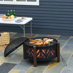 Outsunny Feuerschale Mit Grillrost Schwarz, Braun Ø78 X 60H Cm | Feuerstelle Feuerkorb Grillrost Grillaufsatz 8 Outsunny Feuerschale Mit Grillrost Schwarz, Braun Ø78 X 60H Cm | Feuerstelle Feuerkorb Grillrost Grillaufsatz -Buschbeck Geschäft 8600336600 842 172 prod 003