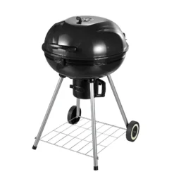 Alternative view of Outsunny Grillwagen Mit Aschenträger Schwarz, Silber 57 X 63 X 94 Cm (LxBxH) | Kohlegrill BBQ Standgrill Holzkohlegrill Gartengrill