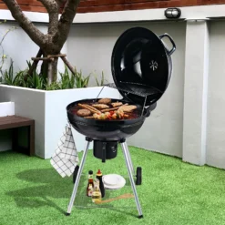 Outsunny Grillwagen Mit Aschenträger Schwarz, Silber 57 X 63 X 94 Cm (LxBxH) | Kohlegrill BBQ Standgrill Holzkohlegrill Gartengrill -Buschbeck Geschäft 8600336600 846 021 prod 004