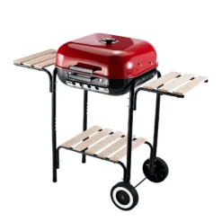Outsunny Grillwagen Mit 3 Ablagen Schwarz, Rot 98 X 49 X 81 Cm (LxBxH) | Kohlegrill BBQ Grillwagen Holzkohlegrill Gartengrill -Buschbeck Geschäft 8600336600 846 043 prod 003