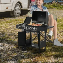 Outsunny Gasgrill Mit Räder Schwarz 110L X 50B X 100H Cm | Tischgrill Barbecue Grill Bbq Grill 8 Outsunny Gasgrill Mit Räder Schwarz 110L X 50B X 100H Cm | Tischgrill Barbecue Grill Bbq Grill -Buschbeck Geschäft 8600336600 846 064V90 prod 003
