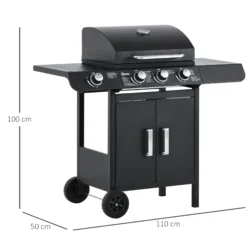 Outsunny Gasgrill Mit Räder Schwarz 110L X 50B X 100H Cm | Tischgrill Barbecue Grill Bbq Grill 10 Outsunny Gasgrill Mit Räder Schwarz 110L X 50B X 100H Cm | Tischgrill Barbecue Grill Bbq Grill -Buschbeck Geschäft 8600336600 846 064V90 prod 005