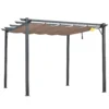 Outsunny Pergola Mit Schiebedach 300 X 300 X 223 Cm (LxBXH) | Pavillon Terrassenüberdachung Vordach Sonnenschutz