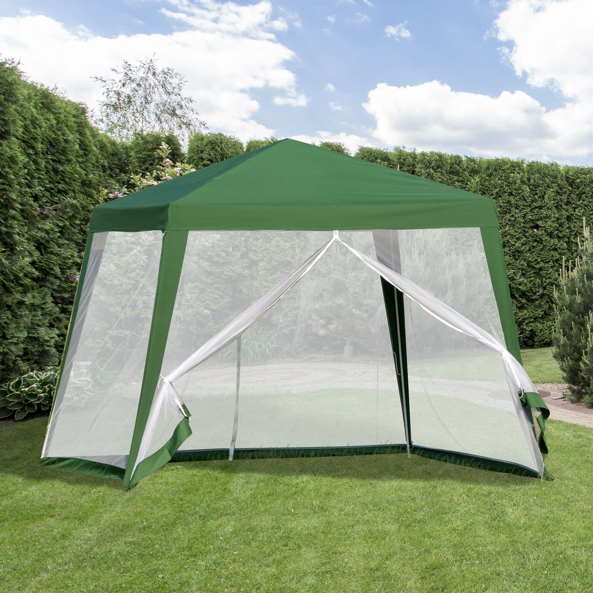 Outsunny Pavillon Mit Moskitonetz 300 X 300 X 235 Cm (LxBxH) | Gartenzelt Partyzelt Festzelt Gartenpavillon 3 Outsunny Pavillon Mit Moskitonetz 300 X 300 X 235 Cm (LxBxH) | Gartenzelt Partyzelt Festzelt Gartenpavillon – Bild 3