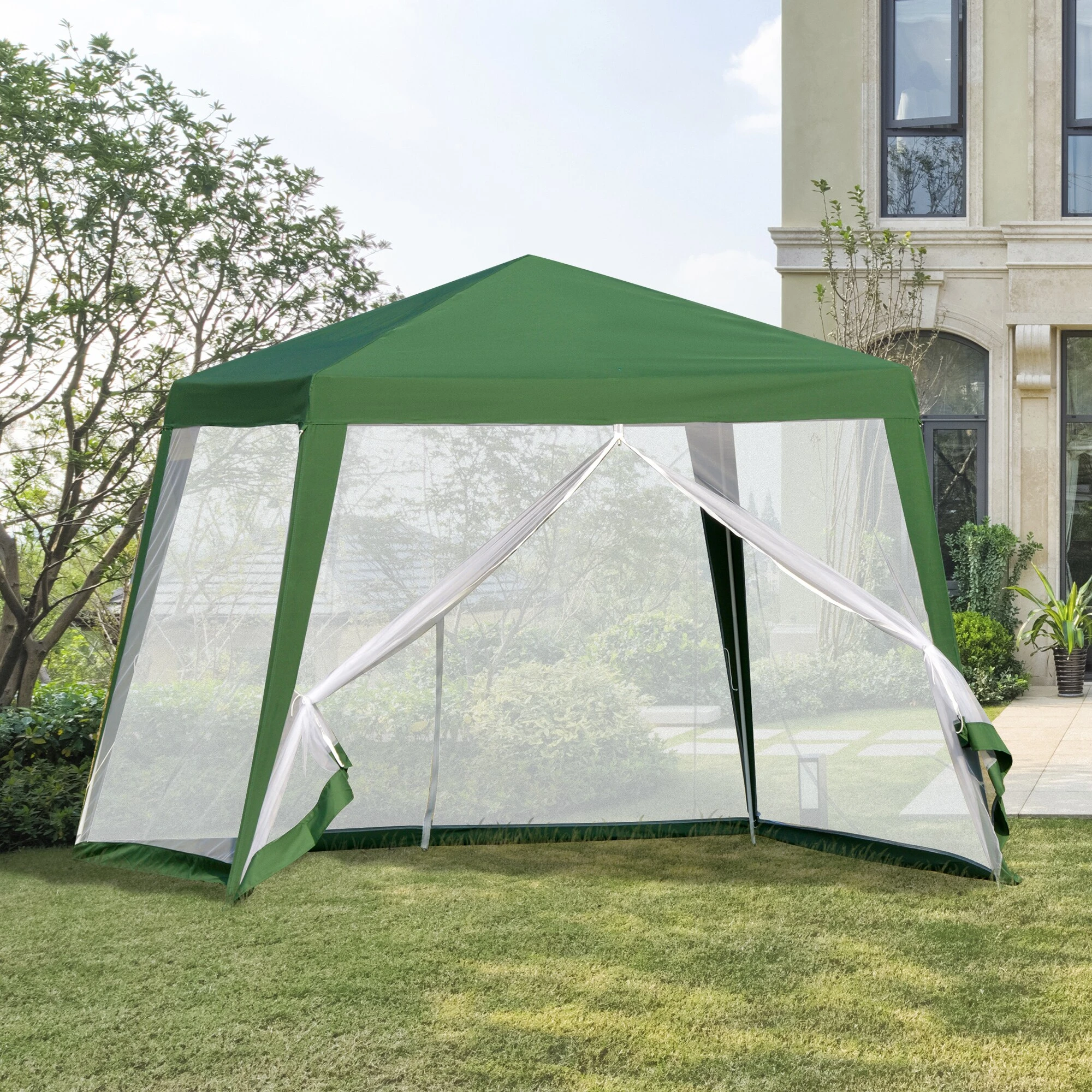 Outsunny Pavillon Mit Moskitonetz 300 X 300 X 235 Cm (LxBxH) | Gartenzelt Partyzelt Festzelt Gartenpavillon 4 Outsunny Pavillon Mit Moskitonetz 300 X 300 X 235 Cm (LxBxH) | Gartenzelt Partyzelt Festzelt Gartenpavillon – Bild 4