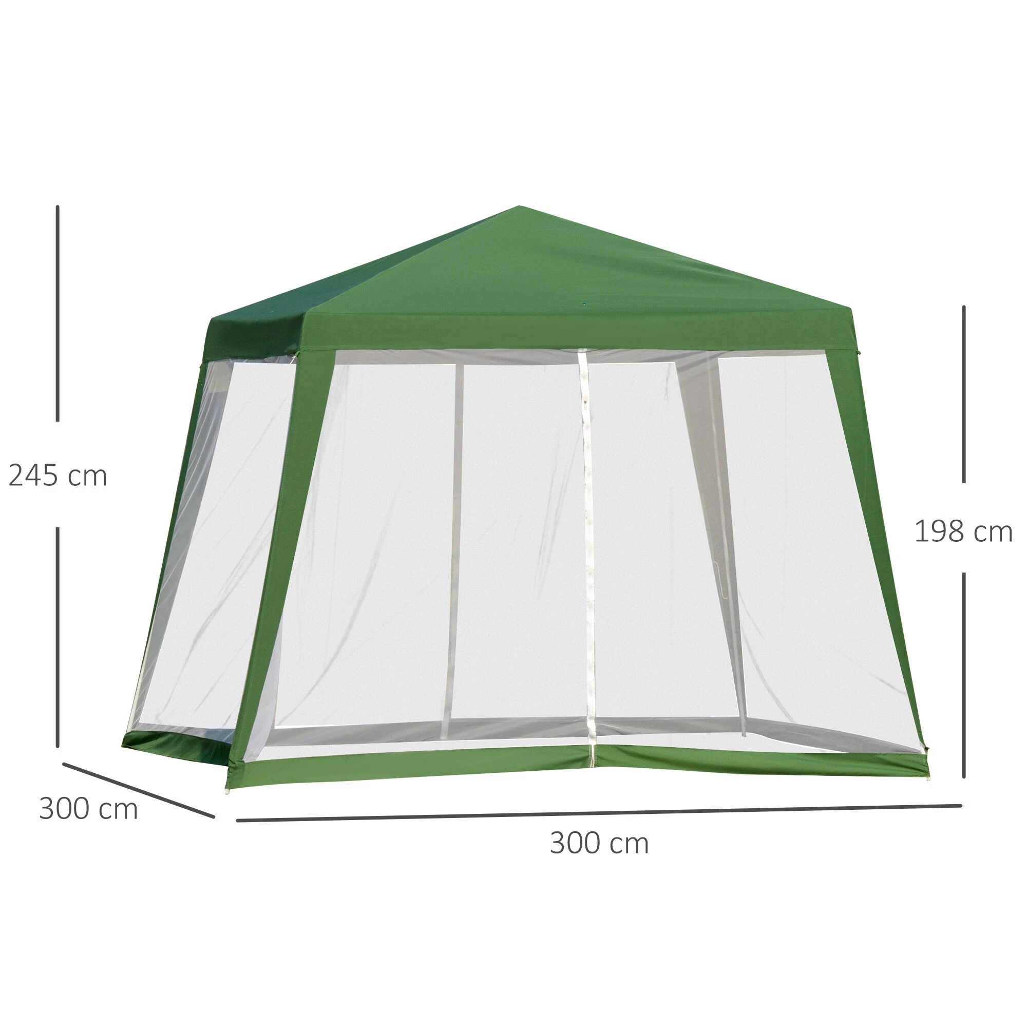 Outsunny Pavillon Mit Moskitonetz 300 X 300 X 235 Cm (LxBxH) | Gartenzelt Partyzelt Festzelt Gartenpavillon 5 Outsunny Pavillon Mit Moskitonetz 300 X 300 X 235 Cm (LxBxH) | Gartenzelt Partyzelt Festzelt Gartenpavillon – Bild 5