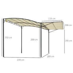 Outsunny Pavillon Mit Klappbarem Seitendach Cremeweiß, Schwarz 300 X 250 X (200-250) Cm (LxBxH) | Gartenzelt Partyzelt Festzelt Gartenpavillon 10 Outsunny Pavillon Mit Klappbarem Seitendach Cremeweiß, Schwarz 300 X 250 X (200-250) Cm (LxBxH) | Gartenzelt Partyzelt Festzelt Gartenpavillon -Buschbeck Geschäft 8600336600 84C 135 prod 005