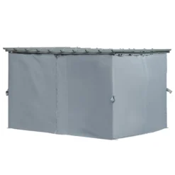 Outsunny Pergola Mit Abnehmbaren Vorhängen Dunkelgrau 360 X 300 X 243 Cm (L X B X H) | Garten Pavillon Sonnenschutz UV Schutz Partyzelt -Buschbeck Geschäft 8600336600 84C 199 prod 006