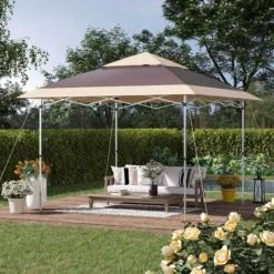 Outsunny Pop-Up-Pavillon Zusammenfaltbar 350 X 350 X 268 Cm (L X B X H) | Gartenpavillon Faltpavillon Partyzelt Gartenzelt -Buschbeck Geschäft 8600336600 84C 230BN prod 003