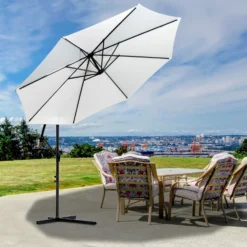 Outsunny Ampelschirm Mit Handkurbel 3 X 2,5 M (ØxH) | Sonnenschirm Kurbelschirm Terrassenschirm Schirm -Buschbeck Geschäft 8600336600 84D 037CW prod 003