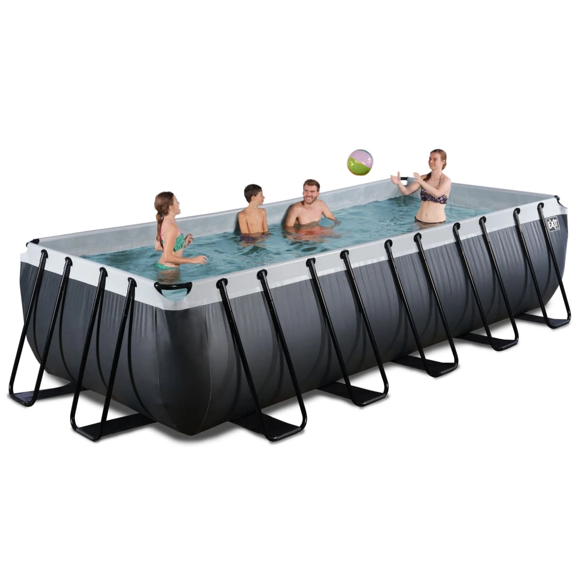 Pool Black Leather, 540 X 250 X 122 Cm Schwarz 1 Pool Black Leather, 540 X 250 X 122 Cm Schwarz