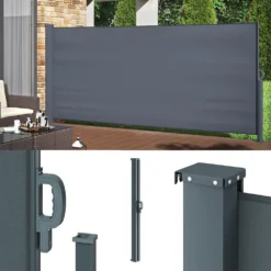 Seitenmarkise Sichtschutz 160x350cm Sonnenschutz Seitenrollo Markise Anthrazit -Buschbeck Geschäft 8600343700 28446 prod 002