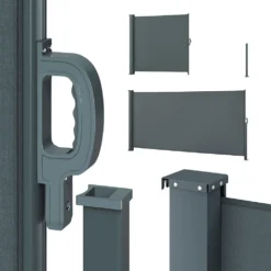 Seitenmarkise Sichtschutz 160x350cm Sonnenschutz Seitenrollo Markise Anthrazit -Buschbeck Geschäft 8600343700 28446 prod 005