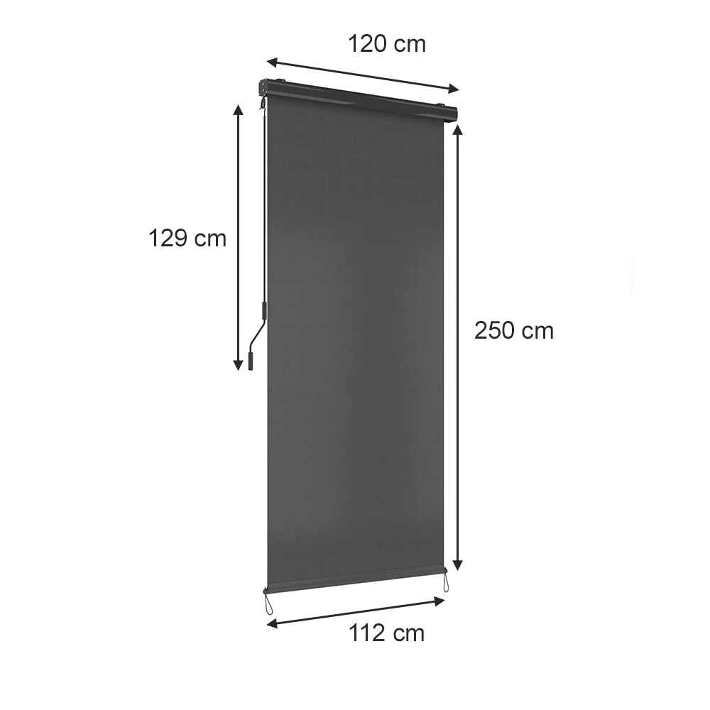OK-Living Senkrechtmarkise Sonnenschutzrollo Seitenmarkise Anthrazit 250x120 Cm 3 OK-Living Senkrechtmarkise Sonnenschutzrollo Seitenmarkise Anthrazit 250x120 Cm – Bild 3