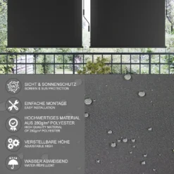 OK-Living Senkrechtmarkise Sonnenschutzrollo Seitenmarkise Anthrazit 250x180 Cm -Buschbeck Geschäft 8600343700 37134 prod 005