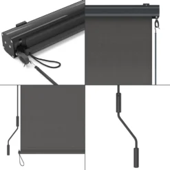 OK-Living Senkrechtmarkise Sonnenschutzrollo Seitenmarkise Anthrazit 250x180 Cm -Buschbeck Geschäft 8600343700 37134 prod 006