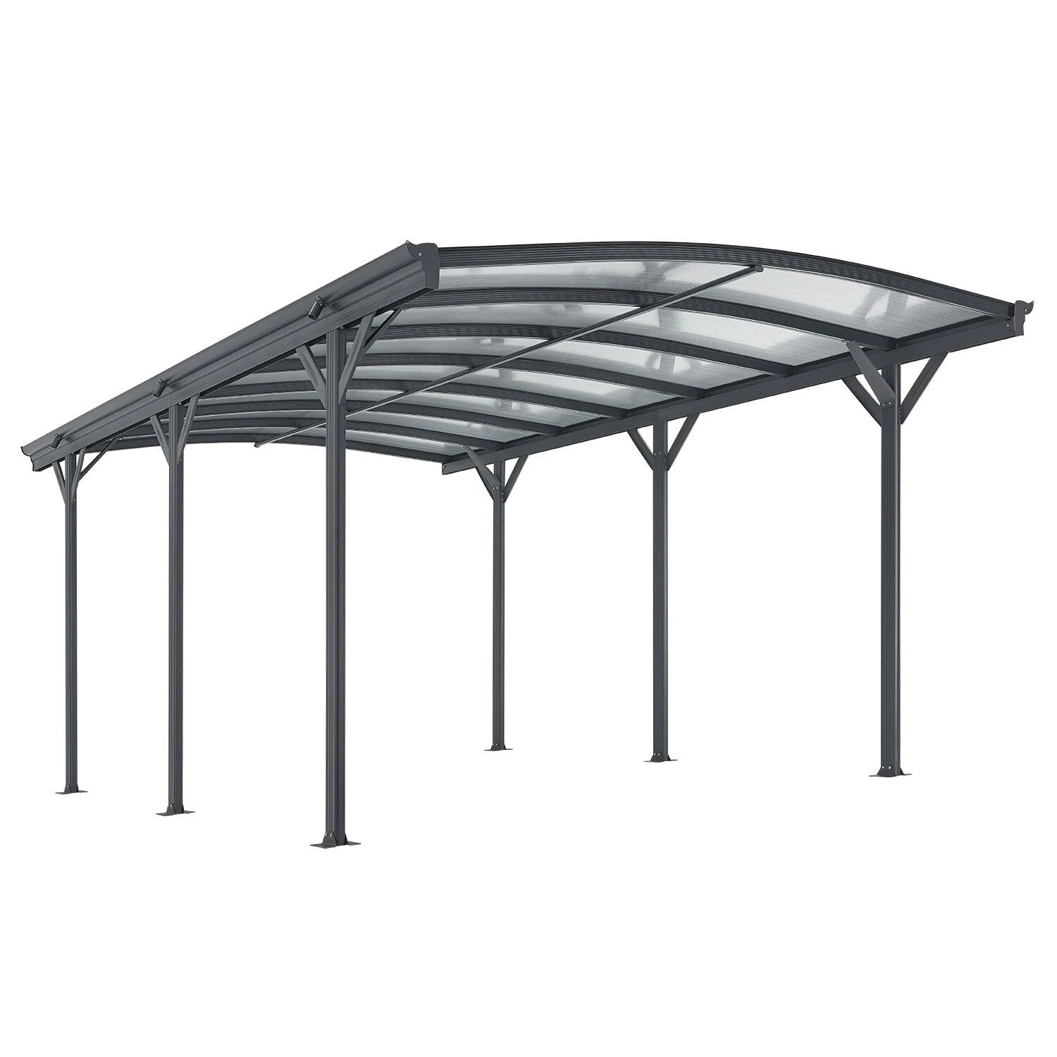 Juskys Carport Mit Bogendach 5x3 M – Freistehende Überdachung Aus Aluminium Mit Doppelstegplatten 1 Juskys Carport Mit Bogendach 5x3 M – Freistehende Überdachung Aus Aluminium Mit Doppelstegplatten