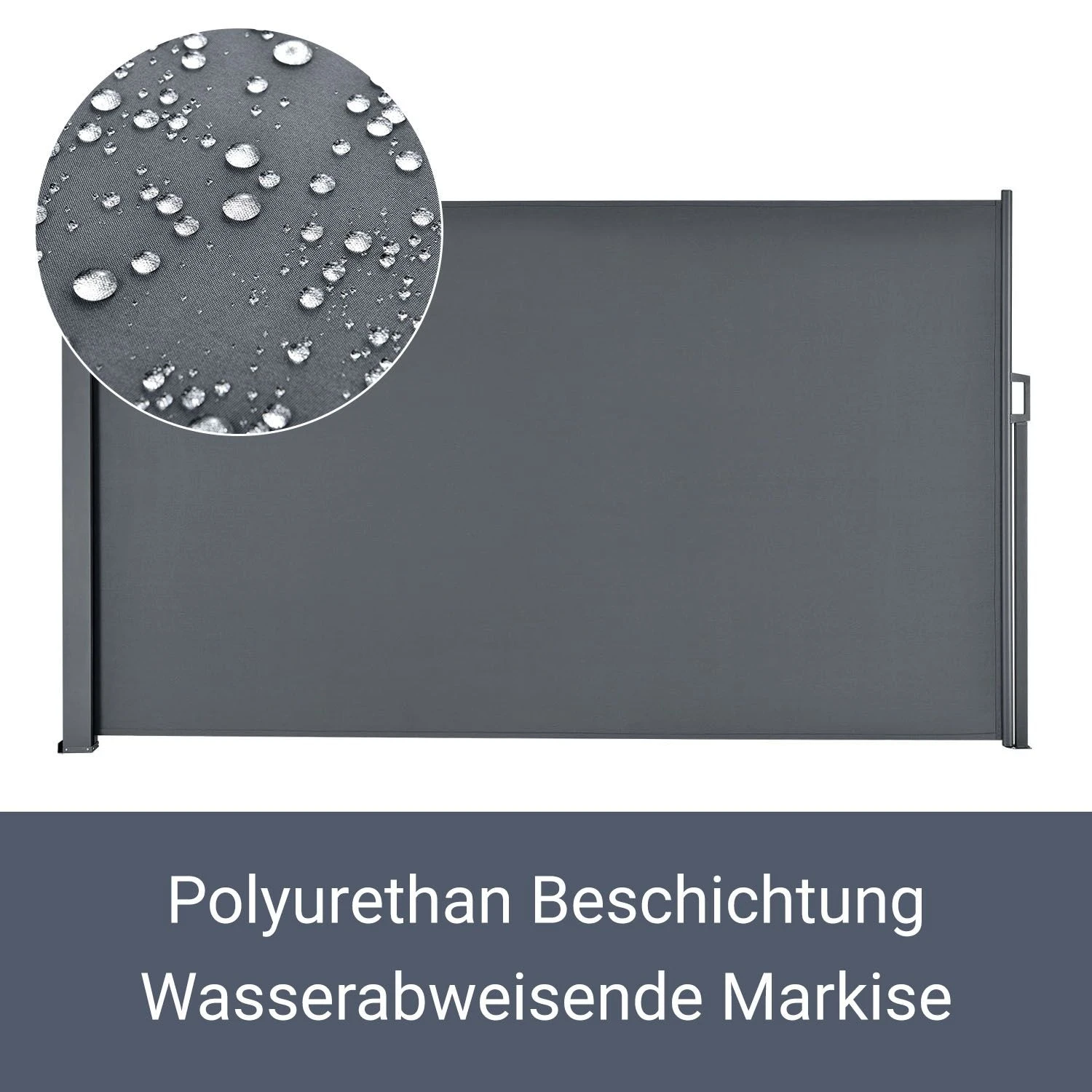 Juskys Seitenmarkise Dubai 300 X 160 Cm Ausziehbar Blickdicht, Sichtschutz & Windschutz Anthrazit 6 Juskys Seitenmarkise Dubai 300 X 160 Cm Ausziehbar Blickdicht, Sichtschutz & Windschutz Anthrazit – Bild 6