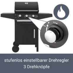 Juskys BBQ Gas-Grill Louisiana, 3 Brenner Grillrost, Deckel Mit Thermometer -Buschbeck Geschäft 8600348200 65735072 prod 004