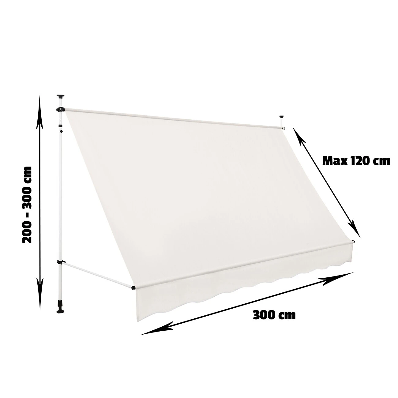 Strattore Klemmmarkise / Balkonmarkise Sonnenschutz 300 X 120 Cm - Beige 4 Strattore Klemmmarkise / Balkonmarkise Sonnenschutz 300 X 120 Cm - Beige – Bild 4