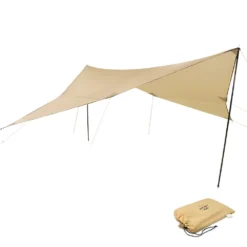 CAMPGURU Tarp Sonnen Segel Camping Vor Zelt Wind Schutz Plane Dach Baumwolle Größe: 3 X 3 M