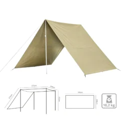 Alternative view of KINGCAMP Khan Plus Tarp Sonnen Segel Camping Wind Schutz Vorzelt Plane Baumwolle