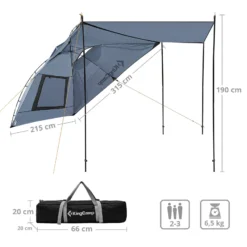 Alternative view of KINGCAMP Heckzelt Compass Plus Windschutz VW Bus Vor Zelt SUV Van Pavillon Tarp