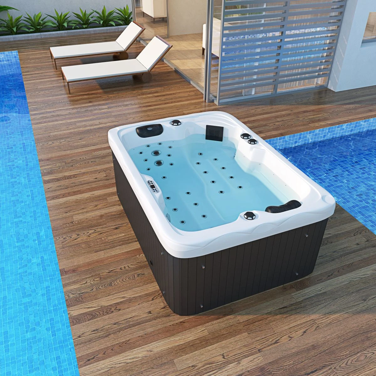 TroniTechnik Outdoor Whirlpool LEVANZO Inkl. Heizung, Hydromassage, Bluetooth Und Farblicht 3 TroniTechnik Outdoor Whirlpool LEVANZO Inkl. Heizung, Hydromassage, Bluetooth Und Farblicht – Bild 3