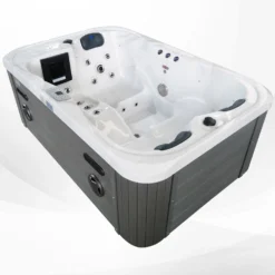 TroniTechnik Outdoor Whirlpool Spa TINO Weiß Silber Marmoriert 195cm X 127cm Mit Heizung, Hydromassage, Zwei Pumpen -Buschbeck Geschäft 8600355400 5357 prod 004