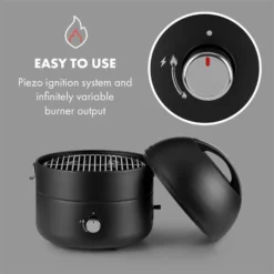 DareDevil BBQ-Gasgrill Campinggrill 2,5kW Ø29cm 4 Personen Stahl Schwarz -Buschbeck Geschäft 8600359300 12364 prod 003