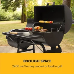 Beef Brisket Smoker Grill | Holzkohlegrill/Smoker | Rostfreie Grillroste Aus Edelstahl | Thermometer Im Deckel | 2 Große Räder -Buschbeck Geschäft 8600359300 5030 prod 004