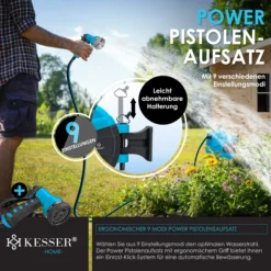 KESSER® Schlauchtrommel Schlauchaufroller Wasser | Multi-Handbrause | 180° Schwenkbar | Aufwickelstopper | Wandhalterung | Wand-Schlauchbox | Wasserschlauchtrommel | Gartenschlauch | -Buschbeck Geschäft 8600364700 19720 prod 006 scaled