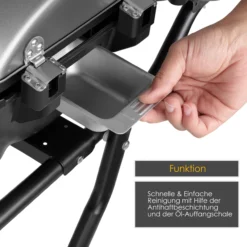 KESSER® Elektrischer Elektrogrill 2in1 Tischgrill - Standgrill Mit Deckel Und Standfuß | Max. 2400 Watt | Faltbar | Thermometer | Antihaftbeschichtung | Grillplatte Abstelltische | 2 Räder | -Buschbeck Geschäft 8600364700 20109 prod 005 scaled