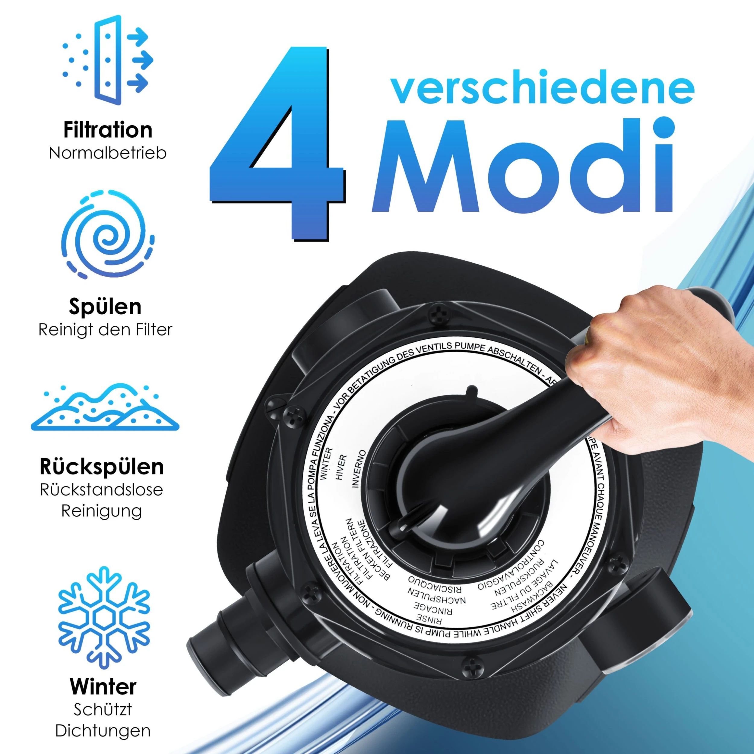 KESSER® Sandfilter Sandfilteranlage + 700g Filterbälle Ersetzen 25kg Filtersand- Poolfilter 10 M³/h Filteranlage Filterkessel Für Pool Schwimmbecken 4-Wege Ventil , Einfache Steuerung 4 KESSER® Sandfilter Sandfilteranlage + 700g Filterbälle Ersetzen 25kg Filtersand- Poolfilter 10 M³/h Filteranlage Filterkessel Für Pool Schwimmbecken 4-Wege Ventil , Einfache Steuerung – Bild 4