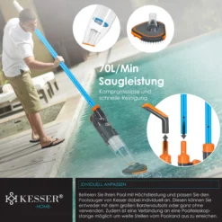 KESSER® Poolsauger Mit Akku | Elektrisch Pool Bodensauger Handsauger | Poolreiniger Mit Filter & 2-Geschwindigkeits-System | Handsauger Reinigungsset Kabellos -Buschbeck Geschäft 8600364700 22884 prod 006 scaled