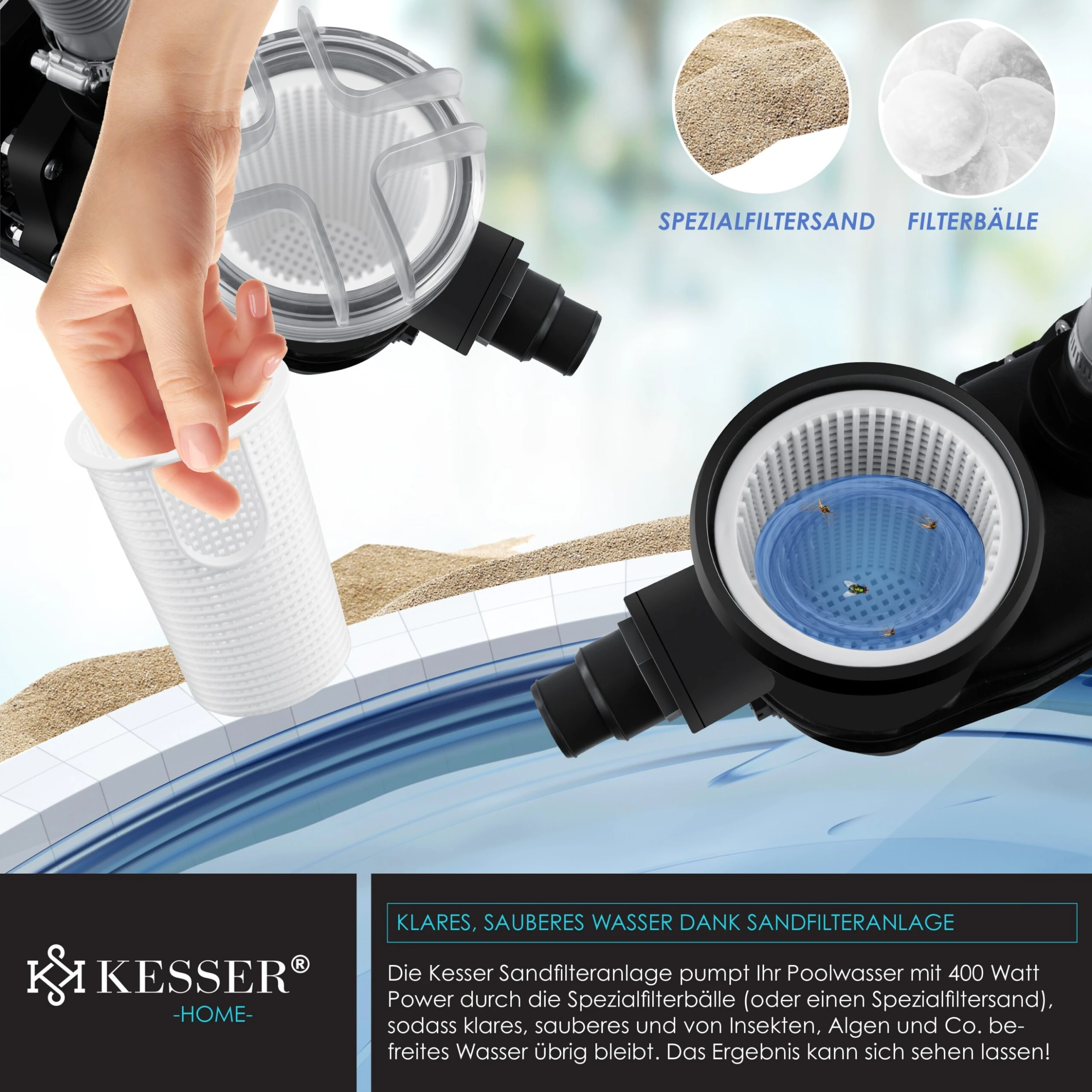 KESSER® Sandfilteranlage Sandfilter + 700g Filterbälle Ersetzen 25kg Filtersand 7-Wege Ventil Mit Druckanzeige Poolfilter 10 M³/h Filteranlage Filterkessel Für Pool Schwimmbecken 10.200 L/h 3 KESSER® Sandfilteranlage Sandfilter + 700g Filterbälle Ersetzen 25kg Filtersand 7-Wege Ventil Mit Druckanzeige Poolfilter 10 M³/h Filteranlage Filterkessel Für Pool Schwimmbecken 10.200 L/h – Bild 3