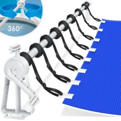 KESSER® Pool Aufroller Premium Aufrollsystem 1,05m - 6,15 M | Für Solarplane | Mobiles Aufrollvorrichtung Für Poolplane & Abdeckung | Inkl. Bänder | Witterungsbeständiges Material