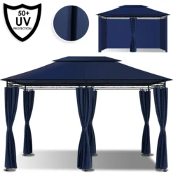 KESSER® - Pavillon 3x4m Inkl. Seitenwänden Mit Reißverschlüssen , Eckig Festzelt Partyzelt Gartenlaube Gartenzelt Luxus Gartenpavillon UV-Schutz 50+