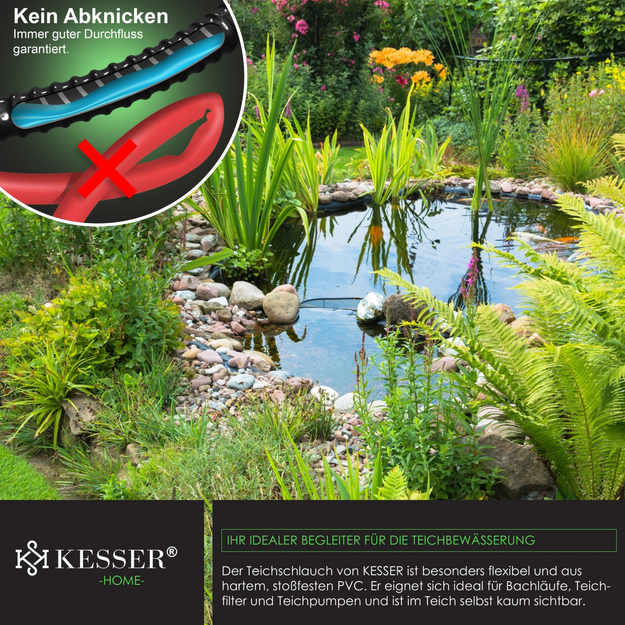 KESSER® Premium Teichschlauch Spiralschlauch Saugschlauch Für Teiche Filteranlagen, Pumpen, Bachläufe Und Whirpools | Pumpenschlauch Solarschlauch Druckschlauch 3-5 Bar | UV-Beständig 4 KESSER® Premium Teichschlauch Spiralschlauch Saugschlauch Für Teiche Filteranlagen, Pumpen, Bachläufe Und Whirpools | Pumpenschlauch Solarschlauch Druckschlauch 3-5 Bar | UV-Beständig – Bild 4